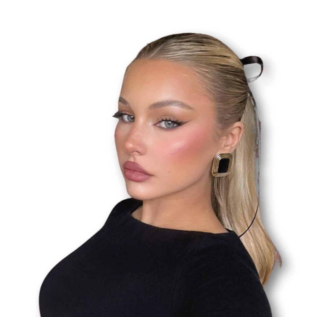 Soft eye makeup for the clean girl aesthetic makeup.