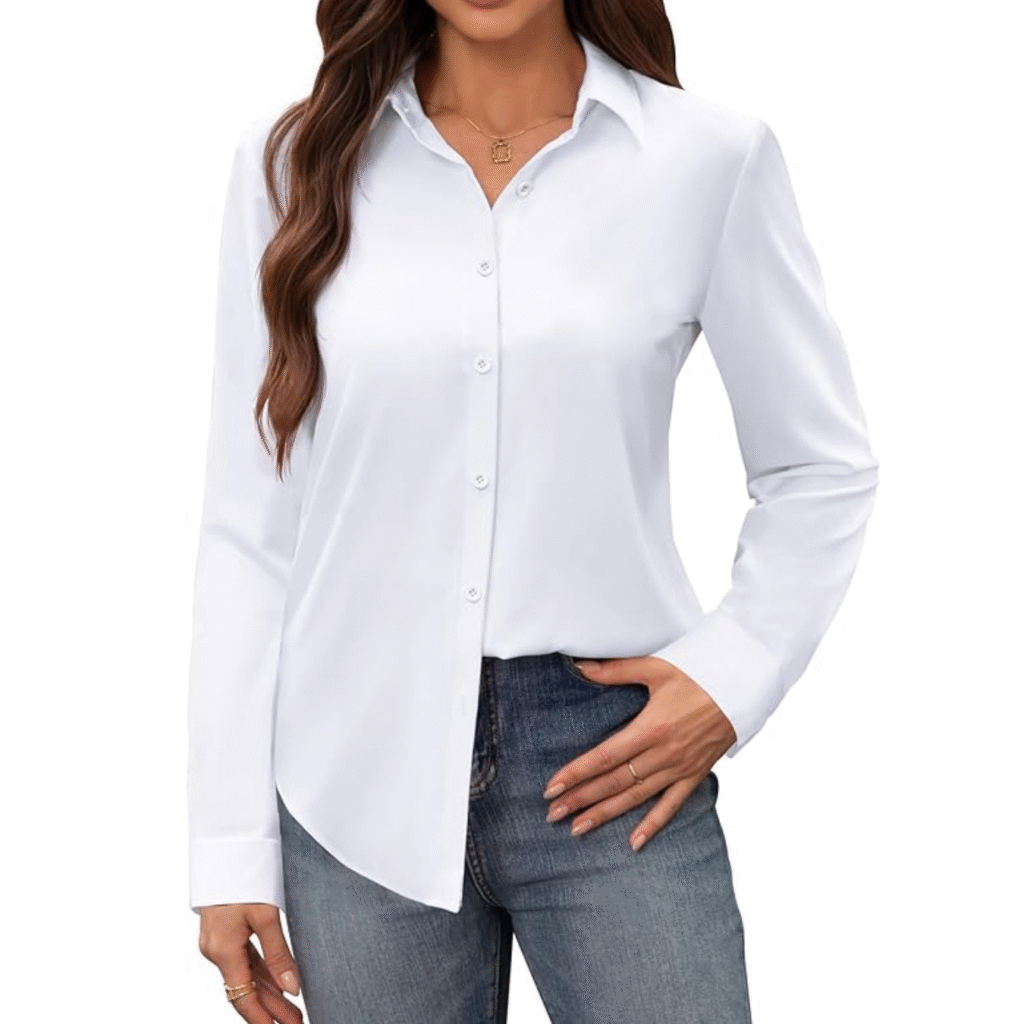 White Button Shirt that fits the clean girl aesthetic.