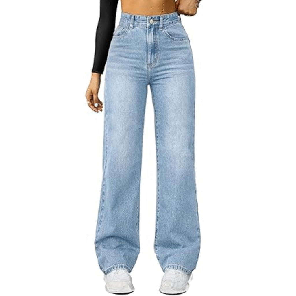 Straight Legged Jeans that fits the clean girl aesthetic.