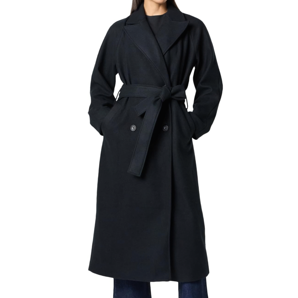 Black Coat that fits the clean girl aesthetic.