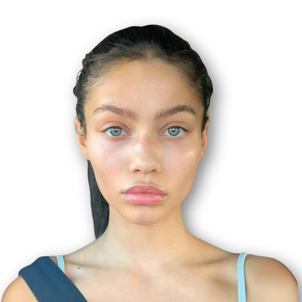 Base layer for clean girl aesthetic makeup.