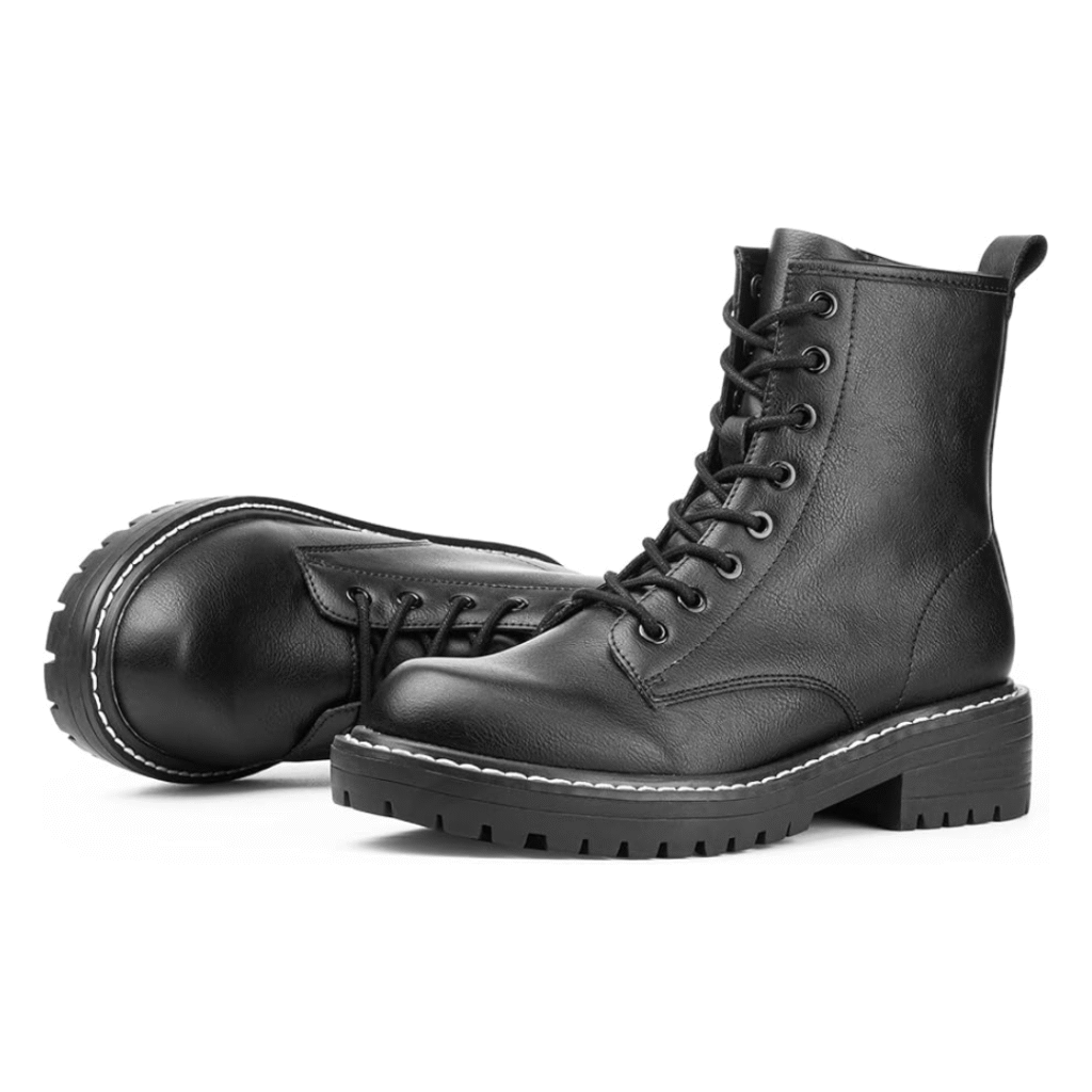 ICHIGO women’s ankle booties with chunky heel – perfect for completing a 90s grunge style outfit