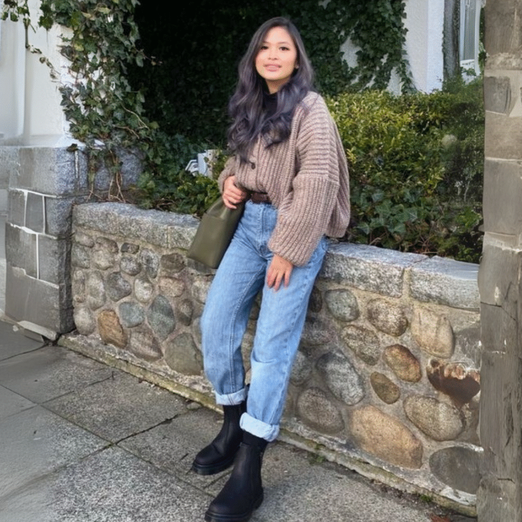 Chunky Sweater paired with Dr Marten