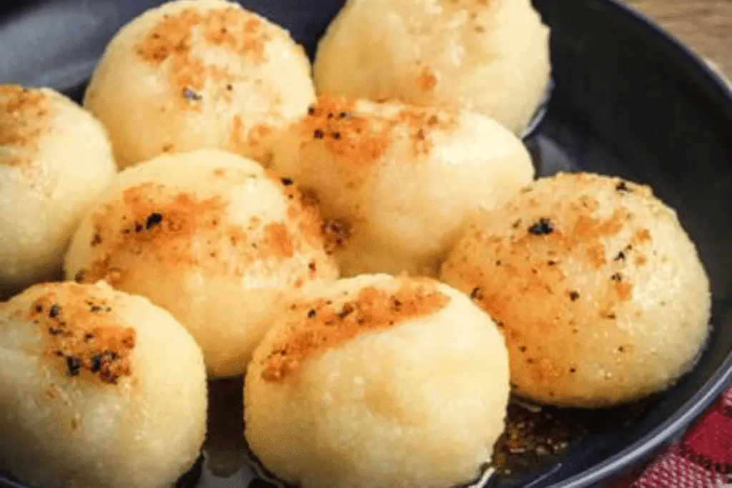 Potato dumplings in a bowl – comforting side dish from Gluten Free Instant Pot Recipes.