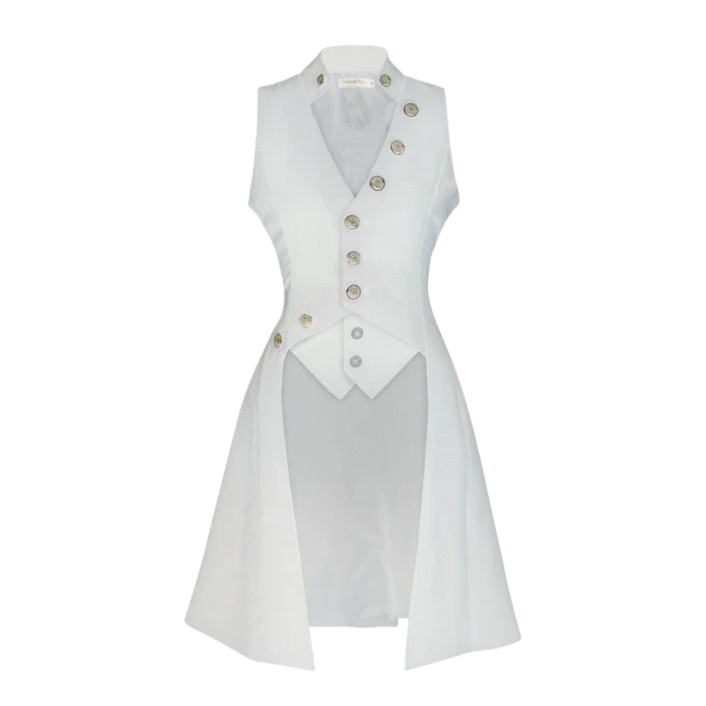 Ouji Lolita long vest in ouji style, featuring a tailored silhouette with ornate buttons and elegant detailing for a refined princely look.