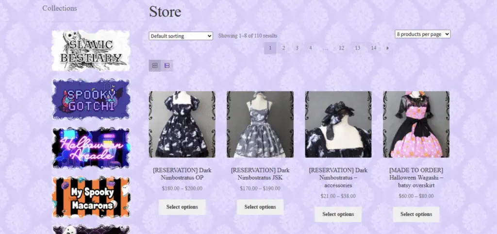 Lady Sloth Poland collection offering handmade ouji fashion with tailored designs, lace details, and elegant Gothic-inspired Victorian style.