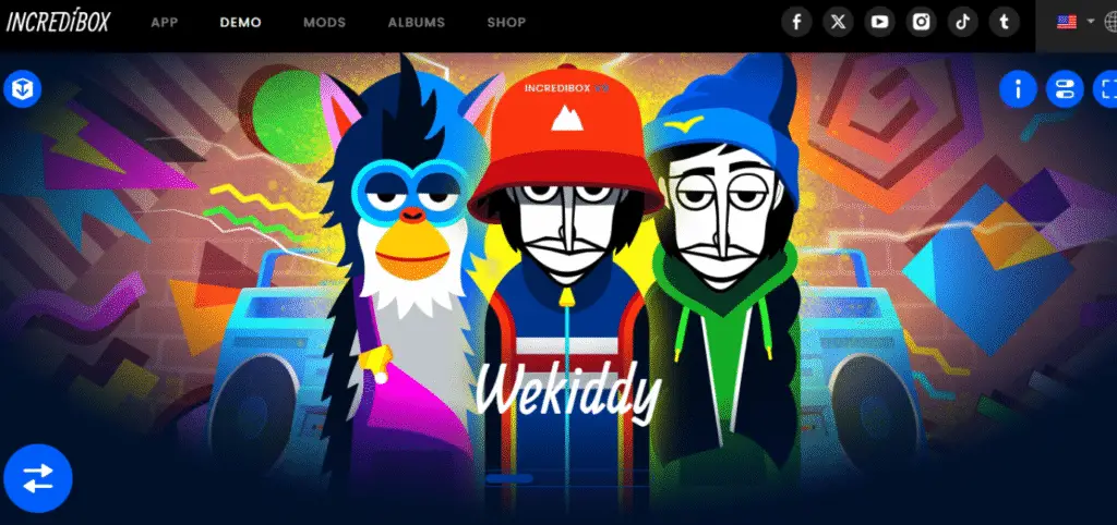 A laptop screen displaying Incredibox, a music-mixing game where users create beats and melodies, a creative way to cure boredom online.