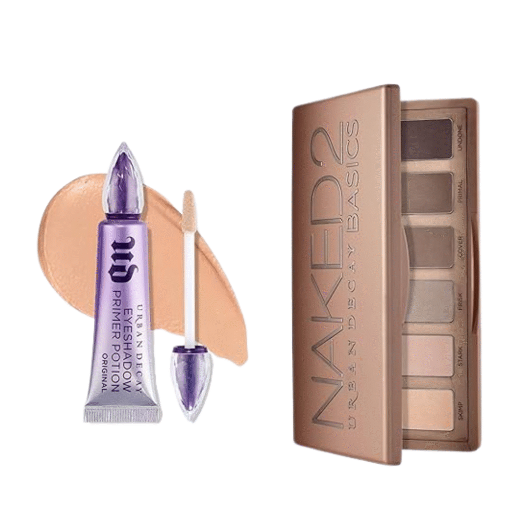 Urban Decay Naked Palette featuring soft shimmer shades perfect for Y2K makeup looks.