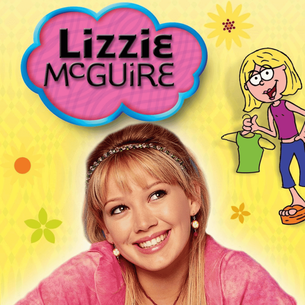 Lizzie McGuire cover featuring bright colors and quirky early-2000s fashion, a TV classic often tied to Y2K movies style.